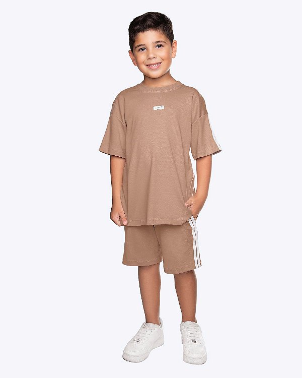 Conjunto Camiseta Manga Curta e Bermuda Malha Fio Egípcio Infantil Masculino Have Fun 30553
