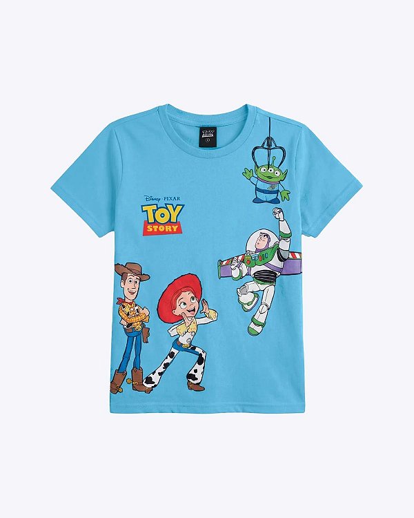 Camiseta Manga Curta Meia Malha Toy Story Infantil Unissex Brandili 27561