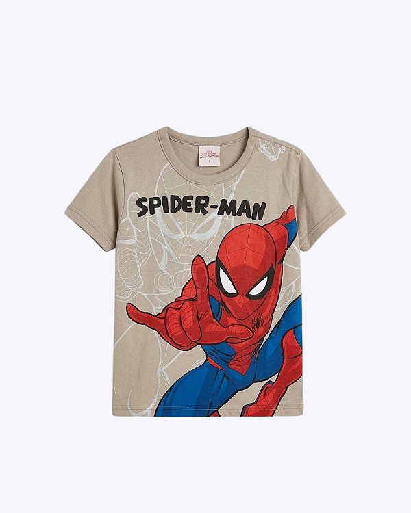 Camiseta Meia Malha Homem-Aranha Infantil Masculina Brandili 27568