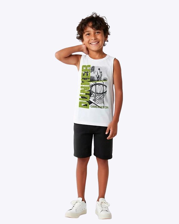Conjunto Camiseta Regata e Bermuda Infantil Masculino Kyly P1001908