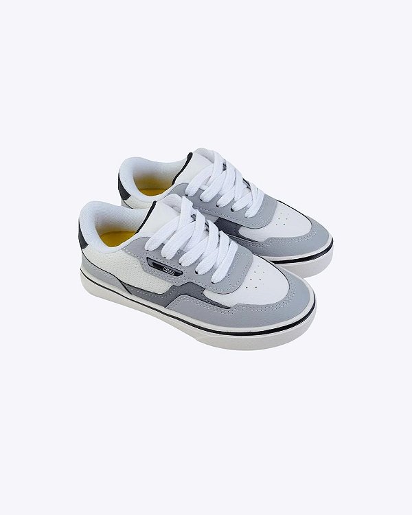 Tênis Branco com Cinza Freestyle Mini Infantil Masculino Klin 260117000