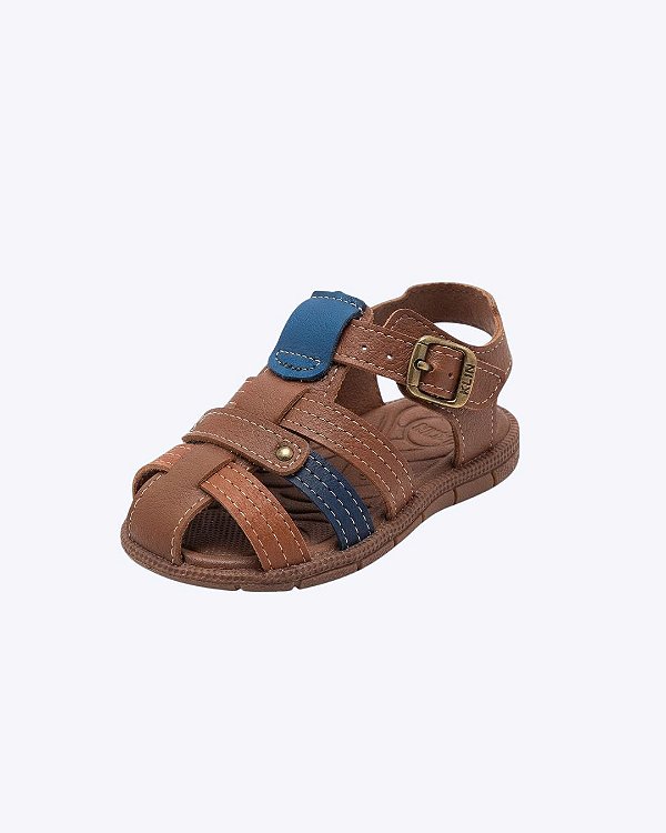 Sandália Fechada Marrom Tic Tac Casual Infantil Masculina Klin 171286000