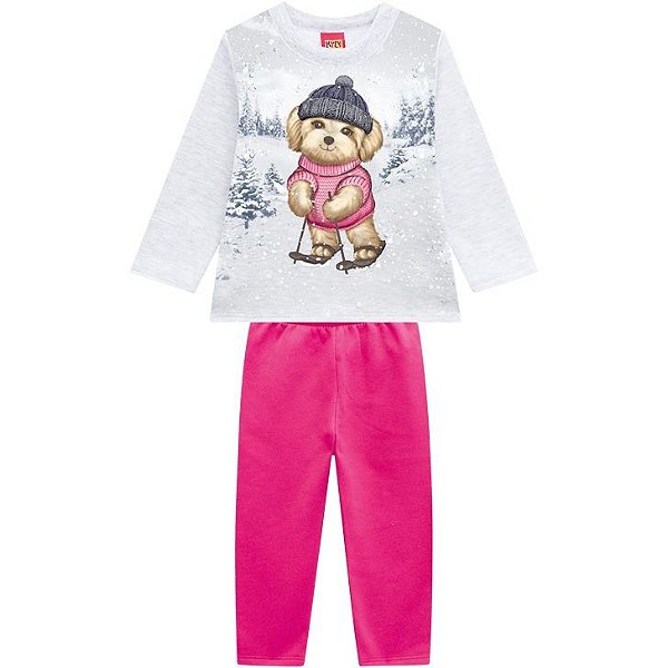 Conjunto Infantil Feminino Manga Longa P207346 Kyly