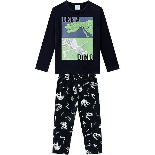 Pijama Infantil Masculino Manga Longa 207547   DINOSSAURO Kyly