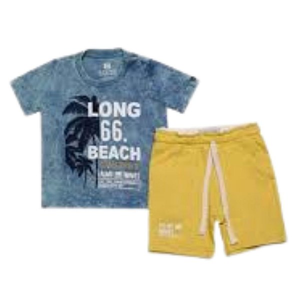 Conjunto Bermuda Infantil Masculino 40258 Banana Danger