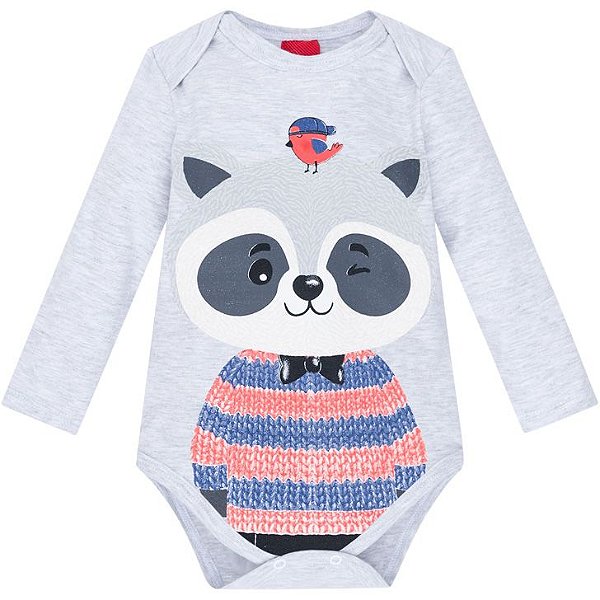 Body Bebê Masculino Manga Longa Azul Marinho Kyly 207315