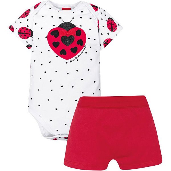 Conjunto Body Short Manga Curta Feminino 110163 Kyly