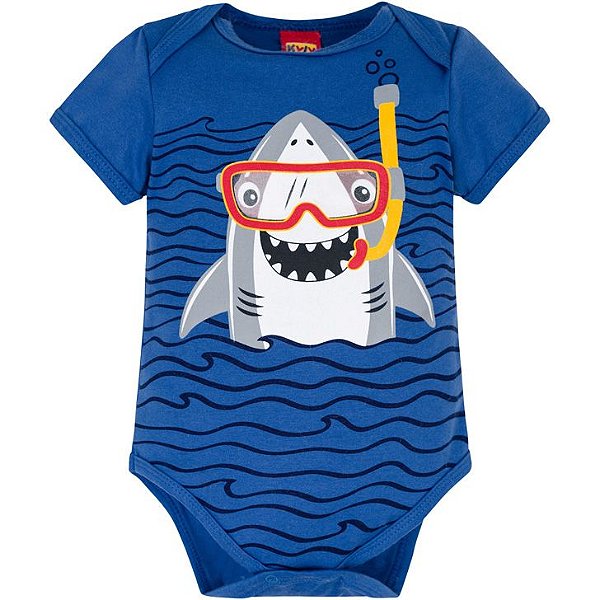 Body Bebê Malha Manga Curta Masculino Kyly 110166