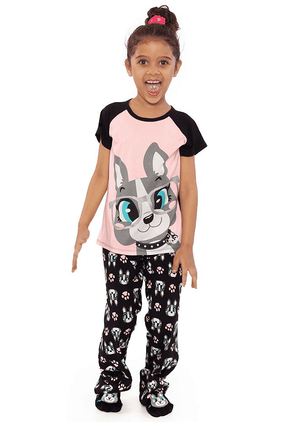 Puket Pijama Manga Curta Teen Visco Bulldog 030501568