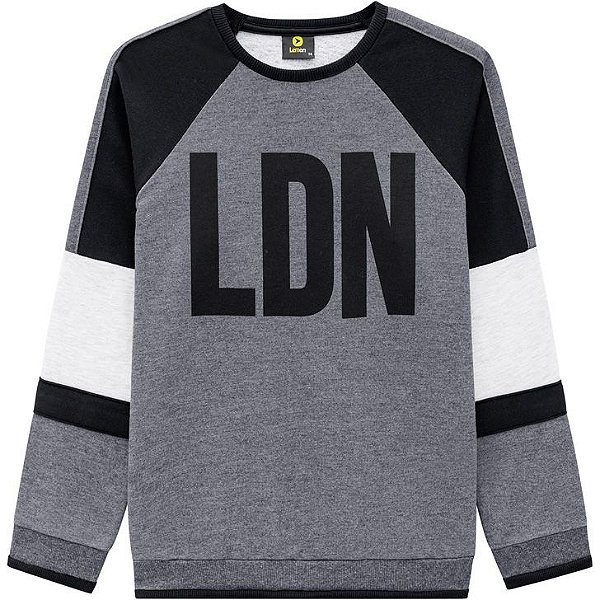 Blusa Moleton Infantil Masculina Lemon 80.923 Cor Grafite