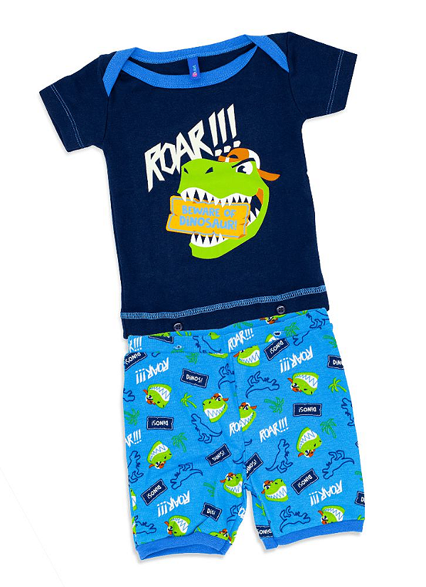 Puket Pijama Manga Curta Baby Rib Dino 030200546