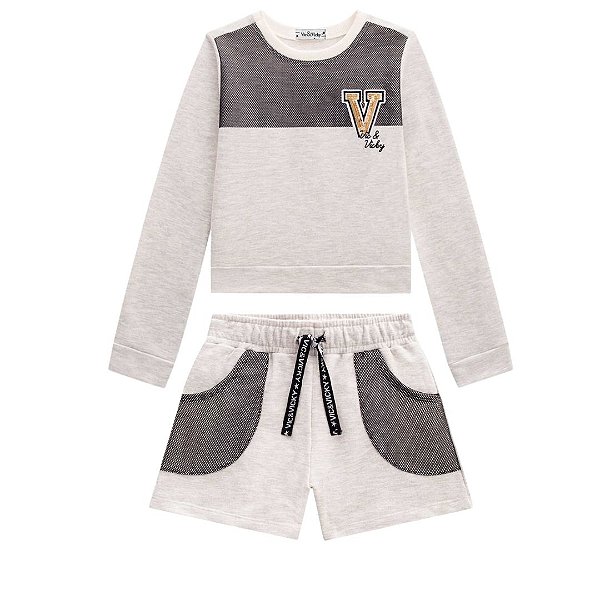 Conjunto Infantil Feminino Manga Longa Vic&Vicky 40706