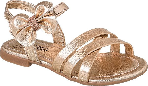 Sandalia Infantil Feminina Klin 177.033000 Cor Ouro Rosa