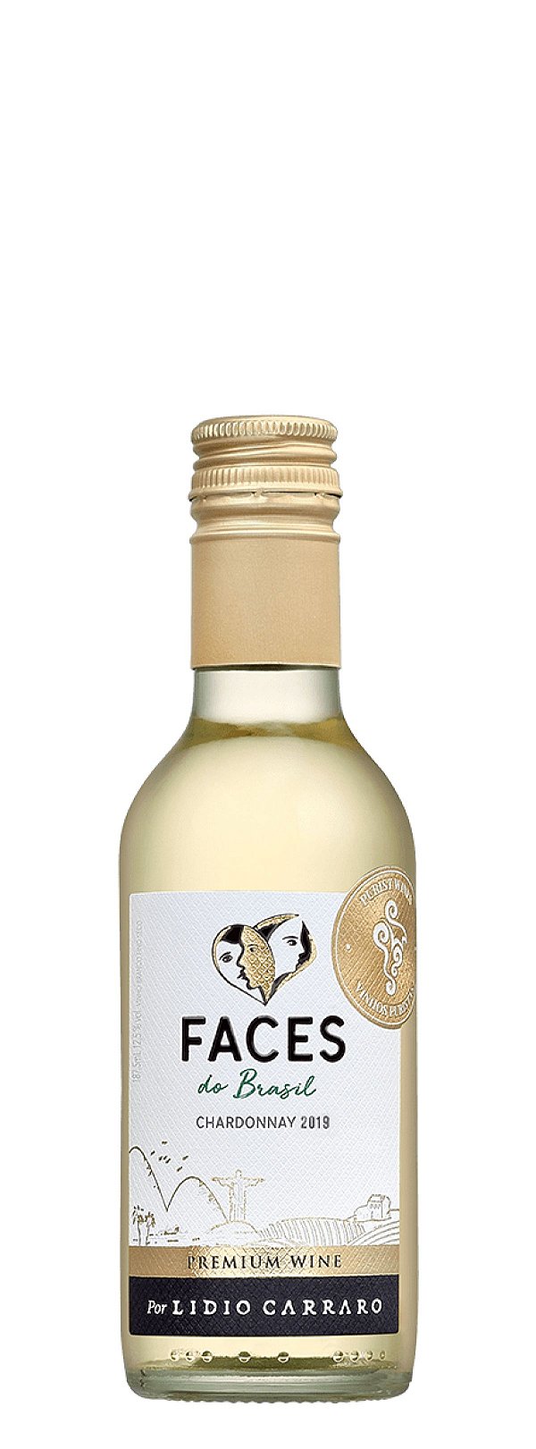 Vinho branco Chardonnay Faces do Brasil Lídio Carraro 187,5ml