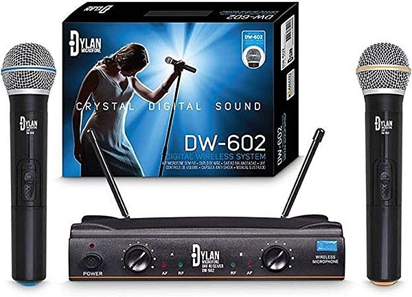 MICROFONE DYLAN DW-602 MAX DUPLO S/ FIO
