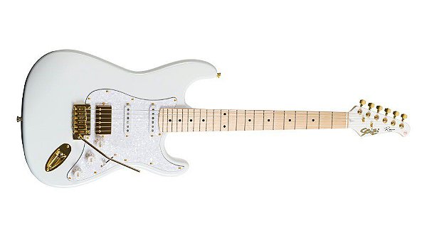 GUITARRA SEIZI VINTAGE BUDOKAN HSS REINALDO MEIRELLES WHITE GOLD C/ CAPA