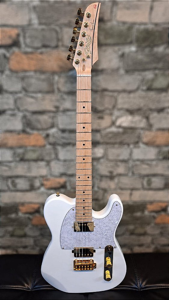 GUITARRA SEIZI KATANA KABUTO TELE SIG ALEXANDRE ALMEIDA WHITE GOLD C/ CAPA