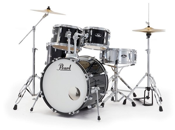 BATERIA PEARL ROADSHOW RS505M/C31 JET BLACK  BUMBO 20 C/ FERRAGENS E BANCO 20 10 12 14 14