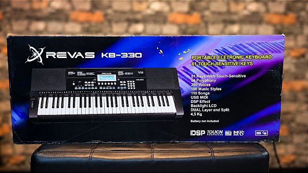 TECLADO REVAS KB330 KIT C/ PEDAL E SUPORTE X