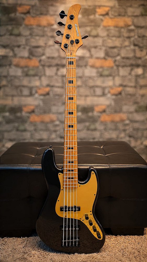 BAIXO STRINBERG JBS155AD 5 CORDAS ATIVO OB ONIX BLACK JAZZ BASS SIG DA ANINHA DELEONES