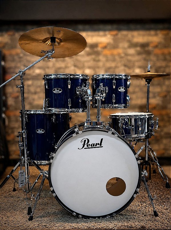 BATERIA PEARL ROADSHOW RS525MS/C743 BUMBO 22 ROYAL BLUE METALIC C/ FERRAGENS 22 10 12 16 14