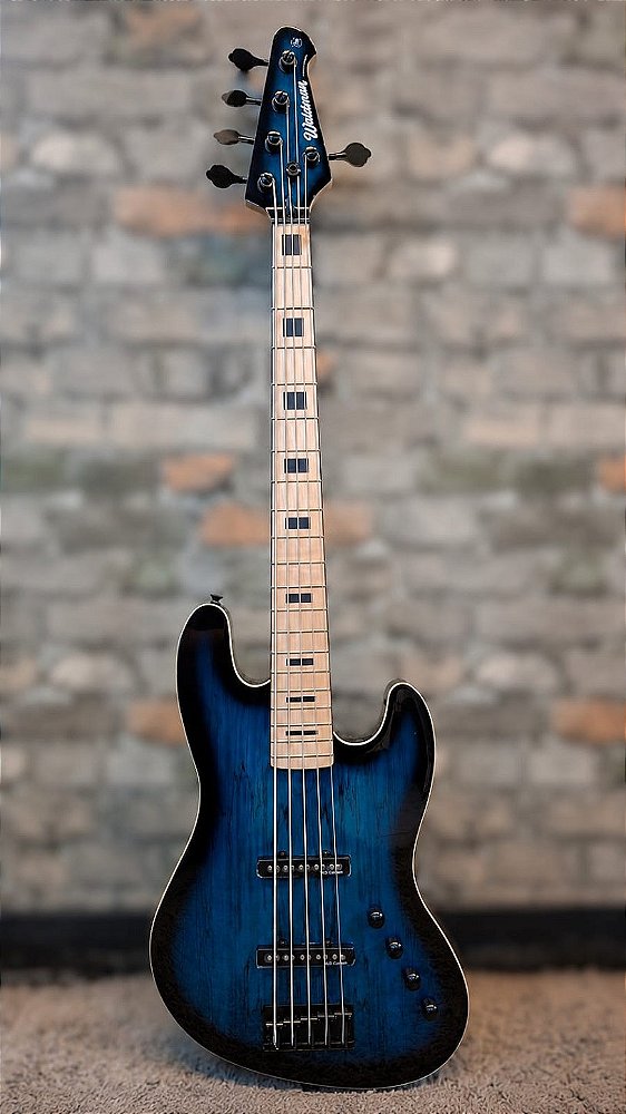 BAIXO WALDMAN JAZZ BASS GJJF455A SPBL 5 CORDAS ATIVO BURST AZUL