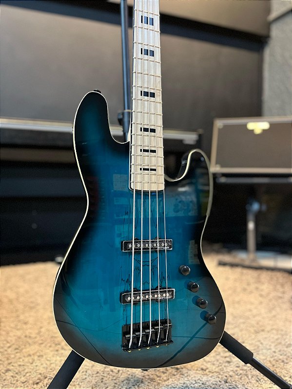 BAIXO WALDMAN GJJF455A SPBL 5 CORDAS ATIVO BURST AZUL