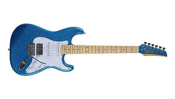 GUITARRA SEIZI FUN KATANA MUSASHI STRATO HSS ROYAL BLUE SPARKLE C/ CAPA