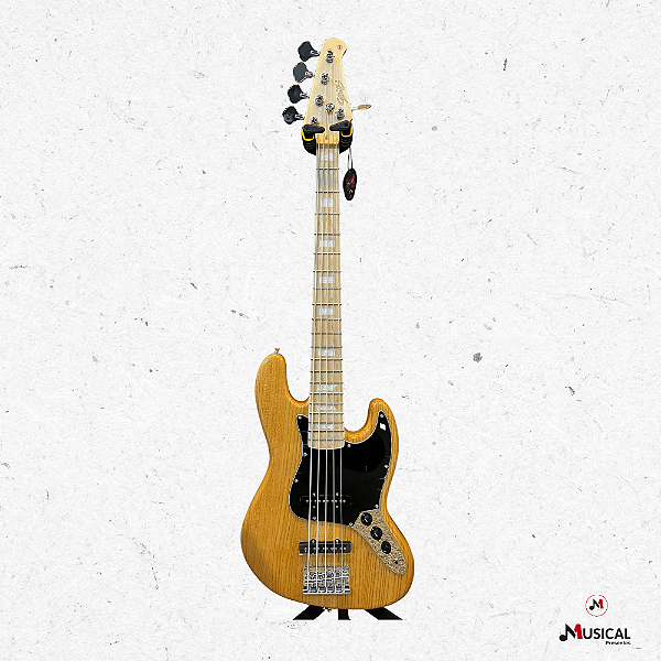 BAIXO SEIZI JAZU ASH 5 CORDAS C/CAPA JAZZ BASS NATURAL