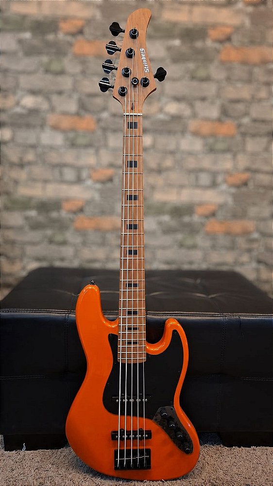 BAIXO STRINBERG JBS 155AD 5 CORDAS ATIVO ORANGE SIG ANINHA DELEONES