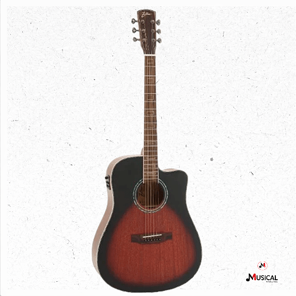 VIOLAO ZELLMER HERITAGE FOLK CUTAWAY ACO ELETROACUSTICO BROWNBURST FOSCO C/ CAPA