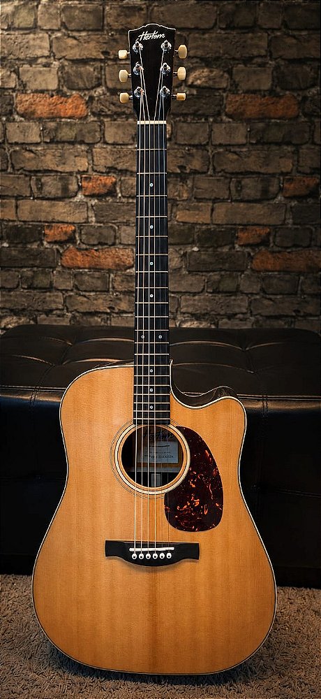 Violao Hertom dread Stage Cutway Natural com Capa