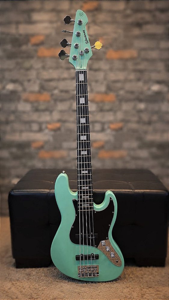 BAIXO WALDMAN GJJF215X MGR 5 CORDAS VERDE JAZZ BASS C/ CAPA