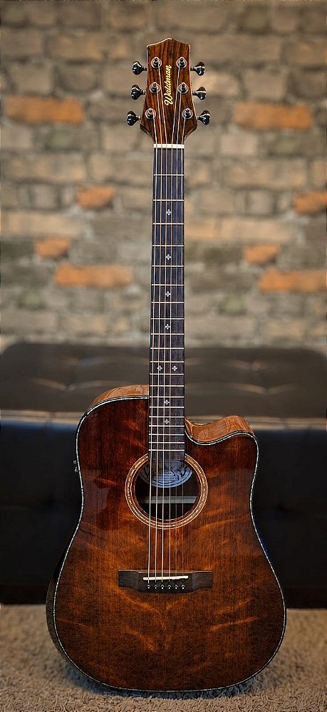 VIOLAO WALDMAN FOLK CUTWAY DCEX1841FSB MAHOGANY C/ CAPA TAMPO SOLIDO