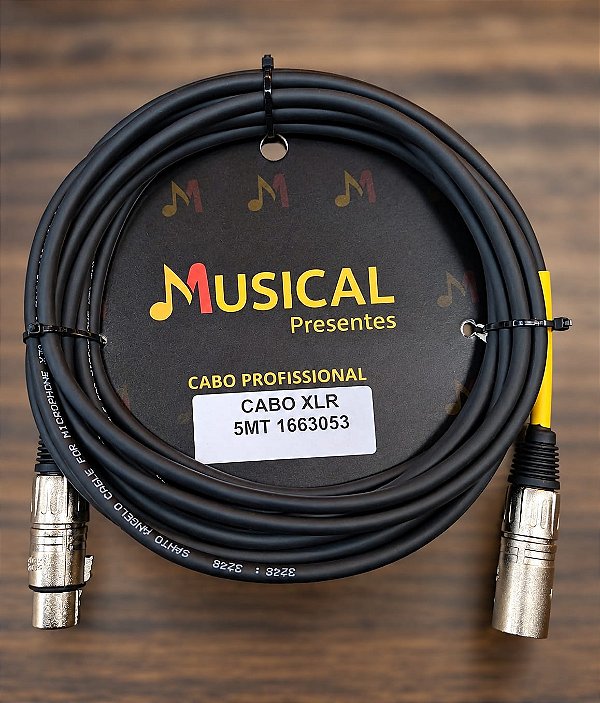 Cabo XLR Profissional Musical Presentes 5 Metros – Santo Angelo