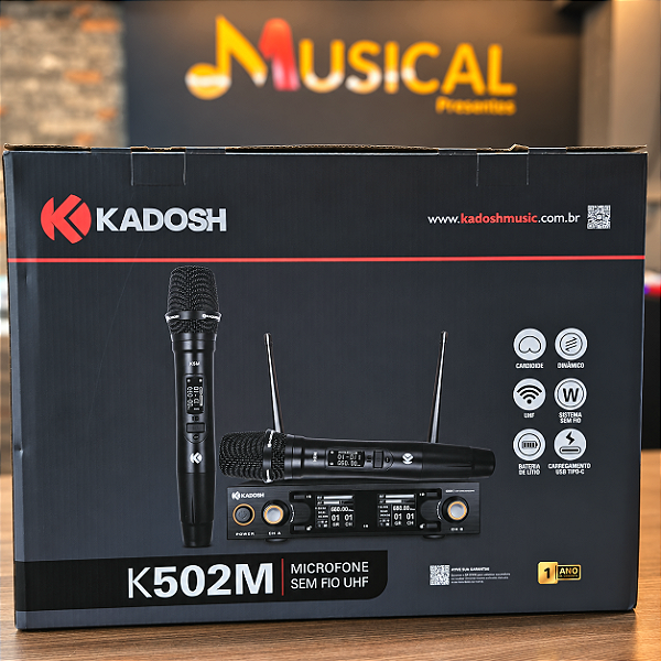 MICROFONE KADOSH K-502M S/FIO DUPLO MAO