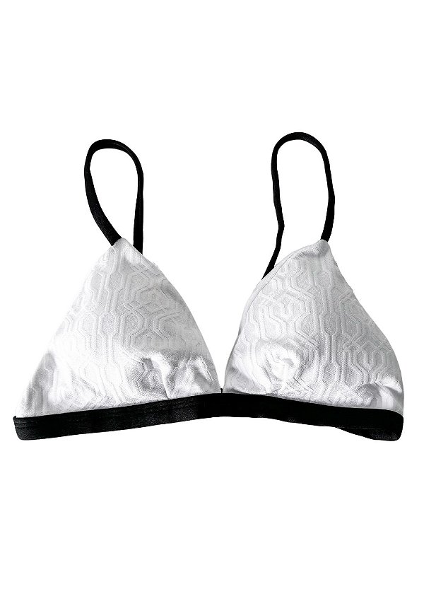 White / Black - Top Oásis Triângulo Fixo