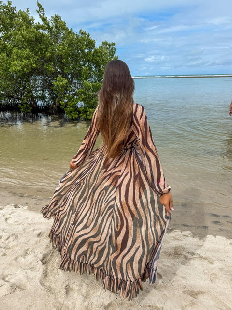 Saída de Tule Animal Print