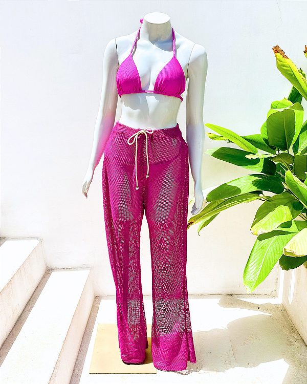 Calça de Tela Framboesa