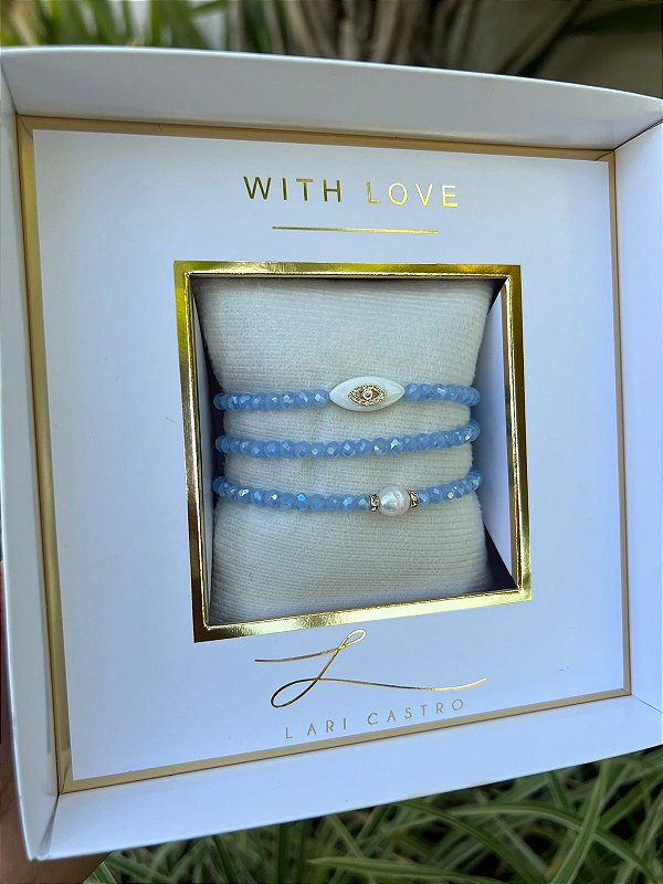 Kit Pulseiras Olho Grego Azul