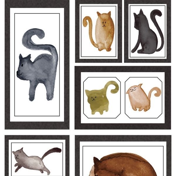 Papel Adesivo Animais Retratos Cats