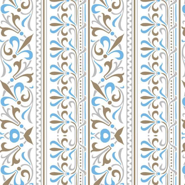 Papel Adesivo Arabesco Cinza Azul e Branco