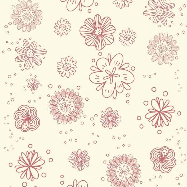 Papel Adesivo Floral Diversos Fundo Creme