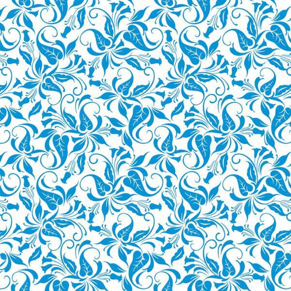 Papel Adesivo Floral Azul e Branco 01