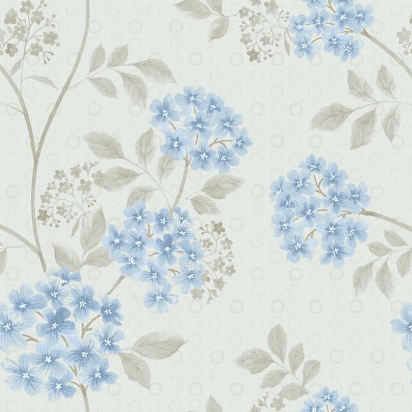Papel Adesivo Floral Azul com Cinza