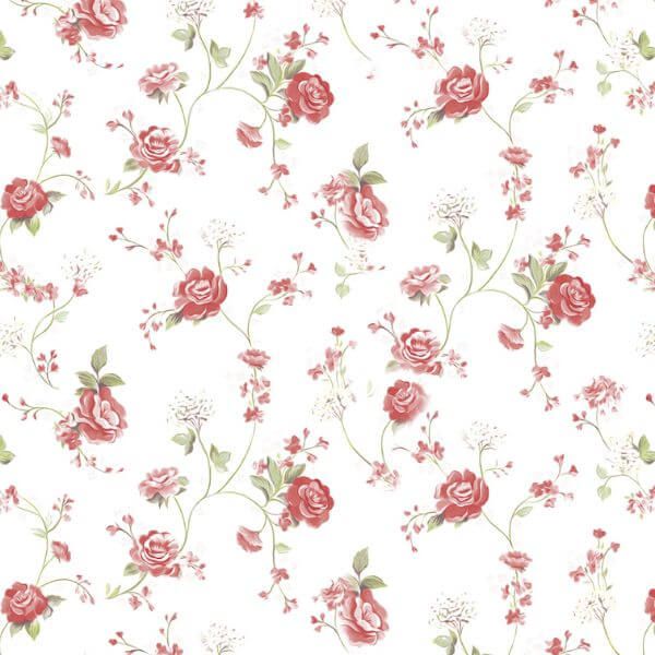 Papel Adesivo Floral Fundo Branco 03