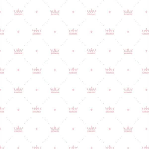Papel Adesivo Baby Coroa Real Rosa e Branco