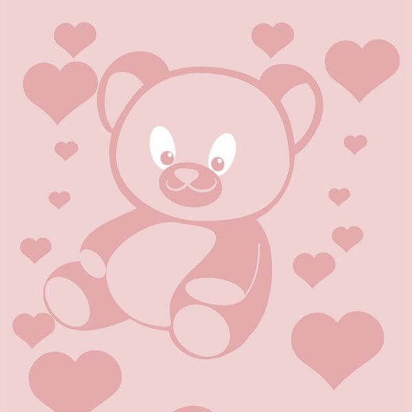 Papel Adesivo Infantil Urso Rosa