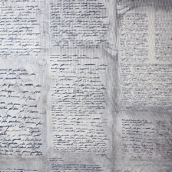 Papel de Parede Escrita Vintage Bege Claro Rolo com 10 Metros