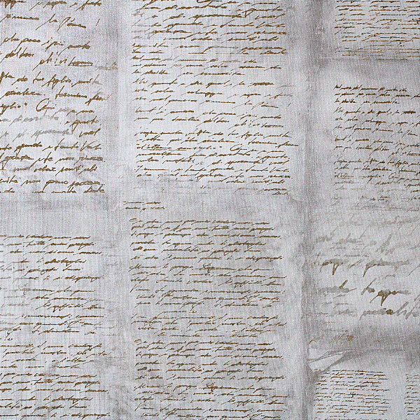 Papel de Parede Escrita Vintage Bege Claro Rolo com 10 Metros